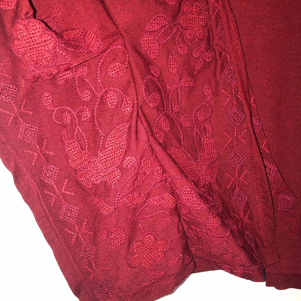 Red Poncho with Embroidery - Picture 3 of 4